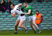 19 March 2023; Darragh Kirwan of Kildare in action against Brian Fanning of Limerick during the Allianz Football League Division 2 match between Limerick and Kildare at TUS Gaelic Grounds in Limerick. Photo by Tyler Miller/Sportsfile