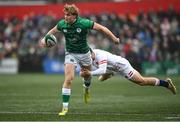 19 March 2023; Hugh Gavin of Ireland is tackled by Tobias Elliott of England during the U20 Six Nations Rugby Championship match between Ireland and England at Musgrave Park in Cork. Photo by David Fitzgerald/Sportsfile