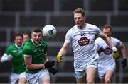 19 March 2023; Daniel Flynn of Kildare in action against Brian Fanning of Limerick during the Allianz Football League Division 2 match between Limerick and Kildare at TUS Gaelic Grounds in Limerick. Photo by Tyler Miller/Sportsfile