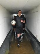 19 March 2023; Referee Sean Hurson and his team of officials make their way out of the tunnel for the Allianz Football League Division 1 match between Donegal and Mayo at MacCumhaill Park in Ballybofey, Donegal. Photo by Ramsey Cardy/Sportsfile