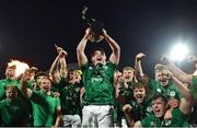 19 March 2023; Ireland captain Gus McCarthy lifts the trophy after the U20 Six Nations Rugby Championship match between Ireland and England at Musgrave Park in Cork. Photo by David Fitzgerald/Sportsfile