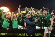 19 March 2023; Ireland head coach Richie Murphy with the trophy after the U20 Six Nations Rugby Championship match between Ireland and England at Musgrave Park in Cork. Photo by David Fitzgerald/Sportsfile