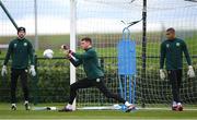 20 March 2023; Goalkeeper Mark Travers, centre, Caoimhin Kelleher, left, and Gavin Bazunu during a Republic of Ireland training session at FAI National Training Centre in Abbotstown, Dublin. Photo by Stephen McCarthy/Sportsfile