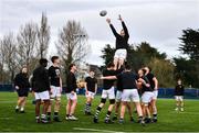 20 March 2023; Belvedere College players practice their lineouts before the Bank of Ireland Leinster Rugby Schools Junior Cup semi-final replay match between Belvedere College and St Michael’s College at Energia Park in Dublin. Photo by Ben McShane/Sportsfile