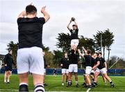 20 March 2023; Belvedere College players practice their lineouts before the Bank of Ireland Leinster Rugby Schools Junior Cup semi-final replay match between Belvedere College and St Michael’s College at Energia Park in Dublin. Photo by Ben McShane/Sportsfile