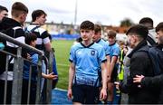 20 March 2023; Andrew Norse of St Michael's College after the Bank of Ireland Leinster Rugby Schools Junior Cup semi-final replay match between Belvedere College and St Michael’s College at Energia Park in Dublin. Photo by Ben McShane/Sportsfile