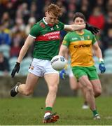 19 March 2023; Jack Carney of Mayo during the Allianz Football League Division 1 match between Donegal and Mayo at MacCumhaill Park in Ballybofey, Donegal. Photo by Ramsey Cardy/Sportsfile