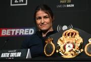 20 March 2023; Katie Taylor during a media conference, held at the Mansion House in Dublin, ahead of her undisputed super lightweight championship fight with Chantelle Cameron, on May 20th at 3Arena in Dublin. Photo by David Fitzgerald/Sportsfile
