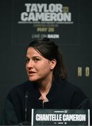 20 March 2023; Chantelle Cameron during a media conference, held at the Mansion House in Dublin, ahead of her undisputed super lightweight championship fight with Katie Taylor, on May 20th at 3Arena in Dublin. Photo by David Fitzgerald/Sportsfile