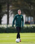 20 March 2023; Evan Ferguson during a Republic of Ireland training session at the FAI National Training Centre in Abbotstown, Dublin. Photo by Stephen McCarthy/Sportsfile
