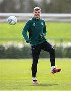 20 March 2023; Evan Ferguson during a Republic of Ireland training session at the FAI National Training Centre in Abbotstown, Dublin. Photo by Stephen McCarthy/Sportsfile