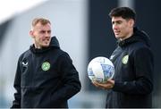 20 March 2023; Mark Sykes, left, and Callum O’Dowda during a Republic of Ireland training session at the FAI National Training Centre in Abbotstown, Dublin. Photo by Stephen McCarthy/Sportsfile