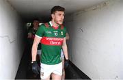 19 March 2023; Fionn McDonagh of Mayo makes his way out of the tunnel for the second half of the Allianz Football League Division 1 match between Donegal and Mayo at MacCumhaill Park in Ballybofey, Donegal. Photo by Ramsey Cardy/Sportsfile