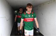 19 March 2023; Jack Carney of Mayo makes his way out of the tunnel for the second half of the Allianz Football League Division 1 match between Donegal and Mayo at MacCumhaill Park in Ballybofey, Donegal. Photo by Ramsey Cardy/Sportsfile