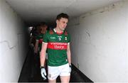 19 March 2023; Diarmuid O'Connor of Mayo makes his way out of the tunnel for the second half of the Allianz Football League Division 1 match between Donegal and Mayo at MacCumhaill Park in Ballybofey, Donegal. Photo by Ramsey Cardy/Sportsfile
