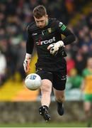 19 March 2023; Donegal goalkeeper Shaun Patton during the Allianz Football League Division 1 match between Donegal and Mayo at MacCumhaill Park in Ballybofey, Donegal. Photo by Ramsey Cardy/Sportsfile