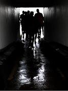 19 March 2023; The Donegal team make their way out for the second half of the Allianz Football League Division 1 match between Donegal and Mayo at MacCumhaill Park in Ballybofey, Donegal. Photo by Ramsey Cardy/Sportsfile