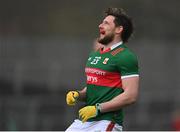 19 March 2023; Pádraig O'Hora of Mayo during the Allianz Football League Division 1 match between Donegal and Mayo at MacCumhaill Park in Ballybofey, Donegal. Photo by Ramsey Cardy/Sportsfile