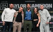 20 March 2023; Promoter Eddie Hearn, centre, with boxers, from left, Thomas Carty, James Metcalfe, Terri Harper and Gary Cully after a media conference, held at the Mansion House in Dublin, to promote the undisputed super lightweight championship fight between Katie Taylor and Chantelle Cameron, on May 20th at 3Arena in Dublin. Photo by David Fitzgerald/Sportsfile