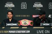 20 March 2023; Chantelle Cameron and trainer Jamie Moore during a media conference, held at the Mansion House in Dublin, ahead of her undisputed super lightweight championship fight with Katie Taylor, on May 20th at 3Arena in Dublin. Photo by David Fitzgerald/Sportsfile