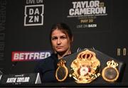 20 March 2023; Katie Taylor during a media conference, held at the Mansion House in Dublin, ahead of her undisputed super lightweight championship fight with Chantelle Cameron, on May 20th at 3Arena in Dublin. Photo by David Fitzgerald/Sportsfile