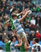 17 March 2023; Michael Colreavy of Blackrock College and Jamie Kennedy of Gonzaga College contest a line-out during the Bank of Ireland Leinster Schools Senior Cup Final match between Gonzaga College and Blackrock Collegee at RDS Arena in Dublin. Photo by Sam Barnes/Sportsfile