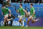 17 March 2023; Stephen McMahon of Gonzaga College, right, makes a break during the Bank of Ireland Leinster Schools Senior Cup Final match between Gonzaga College and Blackrock Collegee at RDS Arena in Dublin. Photo by Sam Barnes/Sportsfile