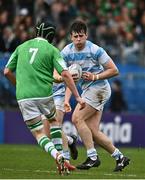 17 March 2023; Alex Mullan of Blackrock College in action against Gavin O'Grady of Gonzaga College during the Bank of Ireland Leinster Schools Senior Cup Final match between Gonzaga College and Blackrock Collegee at RDS Arena in Dublin. Photo by Sam Barnes/Sportsfile