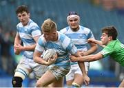 17 March 2023; Tom O'Riordan of Blackrock College in action against Stephen McMahon of Gonzaga College during the Bank of Ireland Leinster Schools Senior Cup Final match between Gonzaga College and Blackrock Collegee at RDS Arena in Dublin. Photo by Sam Barnes/Sportsfile