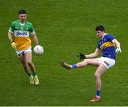 18 March 2023; Jack Kennedy of Tipperary in action against Ruairí McNamee of Offaly during the Allianz Football League Division 3 match between Tipperary and Offaly at FBD Semple Stadium in Thurles, Tipperary. Photo by Ray McManus/Sportsfile