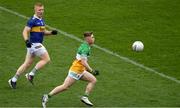 18 March 2023; Lee Pearson of Offaly in action against Teddy Doyle of Tipperary during the Allianz Football League Division 3 match between Tipperary and Offaly at FBD Semple Stadium in Thurles, Tipperary. Photo by Ray McManus/Sportsfile