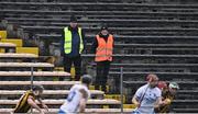 19 March 2023; Stewards Milo Quinlan, left, Vincent Dermody, from Johnstown, on duty during the Allianz Hurling League Division 1 Group B match between Waterford and Kilkenny at UPMC Nowlan Park in Kilkenny. Photo by Piaras Ó Mídheach/Sportsfile