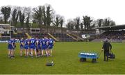 19 March 2023; Monaghan kit man Francie McGinnity leaves the field ahead of the Allianz Football League Division 1 match between Monaghan and Tyrone at St Tiernach's Park in Clones, Monaghan. Photo by Daire Brennan/Sportsfile