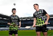 21 March 2023; Killian O’Neill of Whitehall Colmcilles with John West Féile 2023 Ambassador and Hurler of the Year Diarmaid Byrnes of Limerick at Croke Park today Tuesday. John West, sponsors of the GAA’s under-15 annual Féile Peile na nÓg (football) and Féile na nGael (camogie and hurling) announced details of its innovative nutrition programme for young athletes. The company also revealed the extension of its Féile sponsorship until 2025 and a partnership with SuperValu to promote John West Féile in stores across the country. Photo by David Fitzgerald/Sportsfile