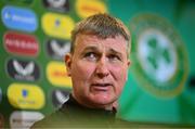 21 March 2023; Manager Stephen Kenny during a Republic of Ireland press conference at the FAI Headquarters in Abbotstown, Dublin. Photo by Stephen McCarthy/Sportsfile