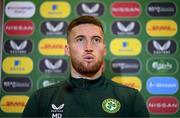 21 March 2023; Matt Doherty during a Republic of Ireland press conference at the FAI Headquarters in Abbotstown, Dublin. Photo by Stephen McCarthy/Sportsfile