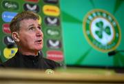 21 March 2023; Manager Stephen Kenny during a Republic of Ireland press conference at the FAI Headquarters in Abbotstown, Dublin. Photo by Stephen McCarthy/Sportsfile