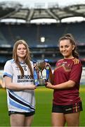21 March 2023; In attendance at the Lidl All-Ireland Post-Primary Schools Finals Captains day are Lidl All Ireland Post Primary School Junior ‘B’ Championship captains Casey Noone of Maynooth EC, Kildare, left, and Orla McAlinden of St Ronans, Lurgan, Armagh. The 2023 Finals will be contested at Senior and Junior levels, with three finals in each grade. All three Lidl All-Ireland PPS Senior Finals will be live-streamed. Photo by Sam Barnes/Sportsfile