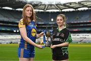 21 March 2023; In attendance at the Lidl All-Ireland Post-Primary Schools Finals Captains day are Lidl All Ireland Post Primary School Junior ‘C’ Championship captains Aideen O'Brien of Presentation Milltown, Kerry, left, and Amy O'Connor of Dunmore Community School, Galway. The 2023 Finals will be contested at Senior and Junior levels, with three finals in each grade. All three Lidl All-Ireland PPS Senior Finals will be live-streamed. Photo by Sam Barnes/Sportsfile