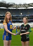 21 March 2023; In attendance at the Lidl All-Ireland Post-Primary Schools Finals Captains day are Lidl All Ireland Post Primary School Junior ‘C’ Championship captains Aideen O'Brien of Presentation Milltown, Kerry, left, and Amy O'Connor of Dunmore Community School, Galway. The 2023 Finals will be contested at Senior and Junior levels, with three finals in each grade. All three Lidl All-Ireland PPS Senior Finals will be live-streamed. Photo by Sam Barnes/Sportsfile