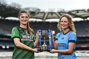 21 March 2023; In attendance at the Lidl All-Ireland Post-Primary Schools Finals Captains day are Lidl All Ireland Post Primary School Senior ‘B’ Championship finalists Éabha O'Connor of Mercy Mounthawk Tralee, Kerry, left, and Aisling Hanly of Convent of Mercy, Roscommon. The 2023 Finals will be contested at Senior and Junior levels, with three finals in each grade. All three Lidl All-Ireland PPS Senior Finals will be live-streamed. Photo by Sam Barnes/Sportsfile