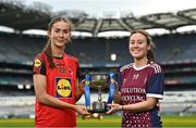 21 March 2023; In attendance at the Lidl All-Ireland Post-Primary Schools Finals Captains day are Lidl All Ireland Post Primary School Senior ‘C’ Championship Final captains Niamh Tolan of Virginia College, Cavan, left, and Anna Carpenter of St. Mary's Naas, Kildare. The 2023 Finals will be contested at Senior and Junior levels, with three finals in each grade. All three Lidl All-Ireland PPS Senior Finals will be live-streamed. Photo by Sam Barnes/Sportsfile
