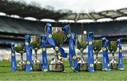 21 March 2023; A general view of the cups during the Lidl All-Ireland Post-Primary Schools Finals Captains day. The 2023 Finals will be contested at Senior and Junior levels, with three finals in each grade. All three Lidl All-Ireland PPS Senior Finals will be live-streamed. Photo by Sam Barnes/Sportsfile