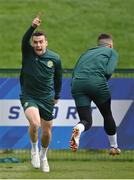 21 March 2023; Seamus Coleman and Matt Doherty, right, during a Republic of Ireland training session at the FAI National Training Centre in Abbotstown, Dublin. Photo by Stephen McCarthy/Sportsfile