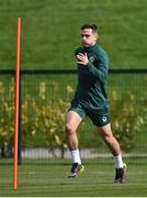 21 March 2023; Josh Cullen during a Republic of Ireland training session at the FAI National Training Centre in Abbotstown, Dublin. Photo by Stephen McCarthy/Sportsfile