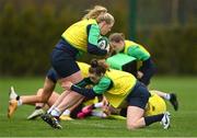 21 March 2023; Sam Monaghan, left, and Molly Scuffil-McCabe during Ireland women's squad training at the IRFU High Performance Centre at the Sport Ireland Campus in Dublin. Photo by Ramsey Cardy/Sportsfile