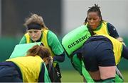 21 March 2023; Fiona Tuite, left, and Linda Djougang during Ireland women's squad training at the IRFU High Performance Centre at the Sport Ireland Campus in Dublin. Photo by Ramsey Cardy/Sportsfile