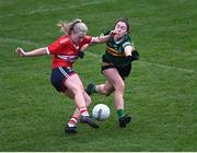 17 March 2023; Eimear Kiely of Cork in action against Eilís Lynch of Kerry during the Lidl Ladies National Football League Division 1 match between Cork and Kerry at Páirc Uí Chaoimh in Cork. Photo by Piaras Ó Mídheach/Sportsfile