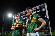 18 March 2023; Kerry footballers David Clifford, right, and Gavin White are interviewed after the Allianz Football League Division 1 match between Kerry and Roscommon at Austin Stack Park in Tralee, Kerry. Photo by Piaras Ó Mídheach/Sportsfile