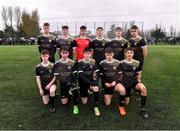 15 March 2023; The Holy Rosary College team, back row, from left, Ciaran Nolan, Ciaran Mulhern, Rory Walsh, Conor French, Conor Byron, Ryan Nolan and front row, from left, Tomás Miskell, Tiarnán Proulx, Ronan Murphy, Ian Fahy and Aironas Kantauskas before  the FAI Schools Dr Tony O'Neill Senior National Cup Final match between Holy Rosary College Mountbellew and Wexford CBS at AUL Complex in Clonshaugh, Dublin. Photo by Piaras Ó Mídheach/Sportsfile